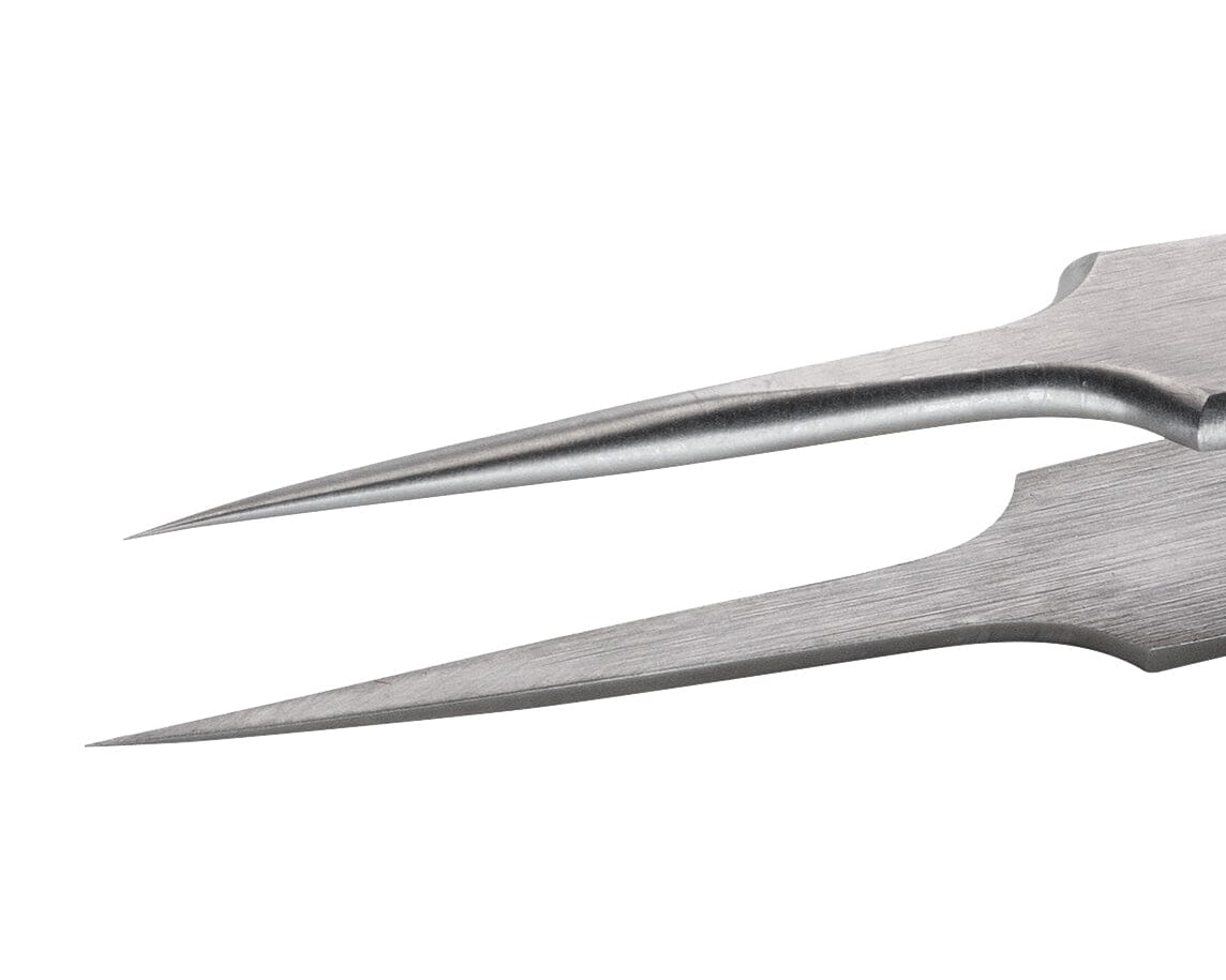 Ideal-tek High Precision Tweezers – Style 5 – Carbon Steel – 110mm (4.3″) – Swiss Made