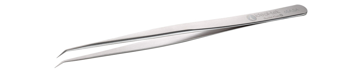 Ideal-tek High Precision Tweezers – Style 65A – Anti-Acid / Anti-Magnetic Stainless Steel – 140mm (5.5″) – Swiss Made