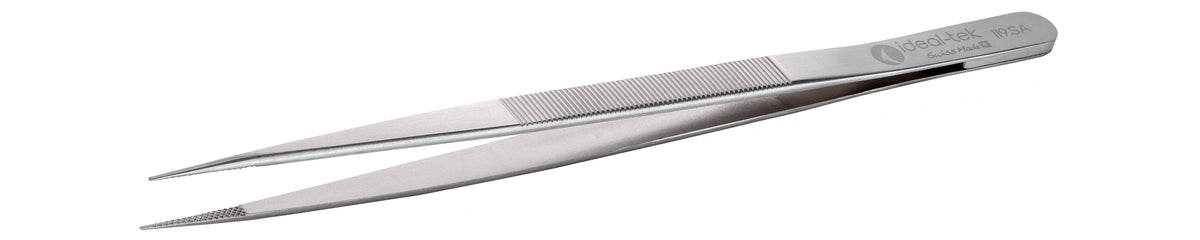 Ideal-tek Industrial Tweezers – Style 119 – Anti-Acid / Anti-Magnetic Stainless Steel – 150mm (5.9″) – Swiss Made