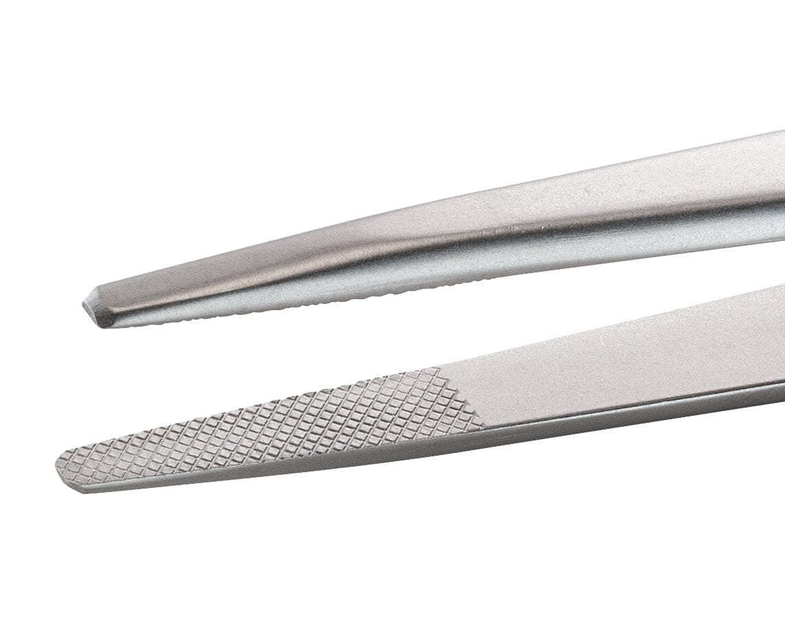 Ideal-tek Industrial Tweezers – Style 120 – Anti-Acid / Anti-Magnetic Stainless Steel – 160mm (6.3″) – Swiss Made