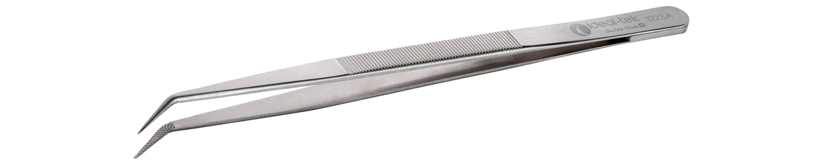 Ideal-tek Industrial Tweezers – Style 122 – Anti-Acid / Anti-Magnetic Stainless Steel – 150mm (5.9″) – Swiss Made