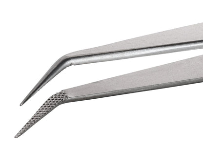 Ideal-tek Industrial Tweezers – Style 122 – Anti-Acid / Anti-Magnetic Stainless Steel – 150mm (5.9″) – Swiss Made