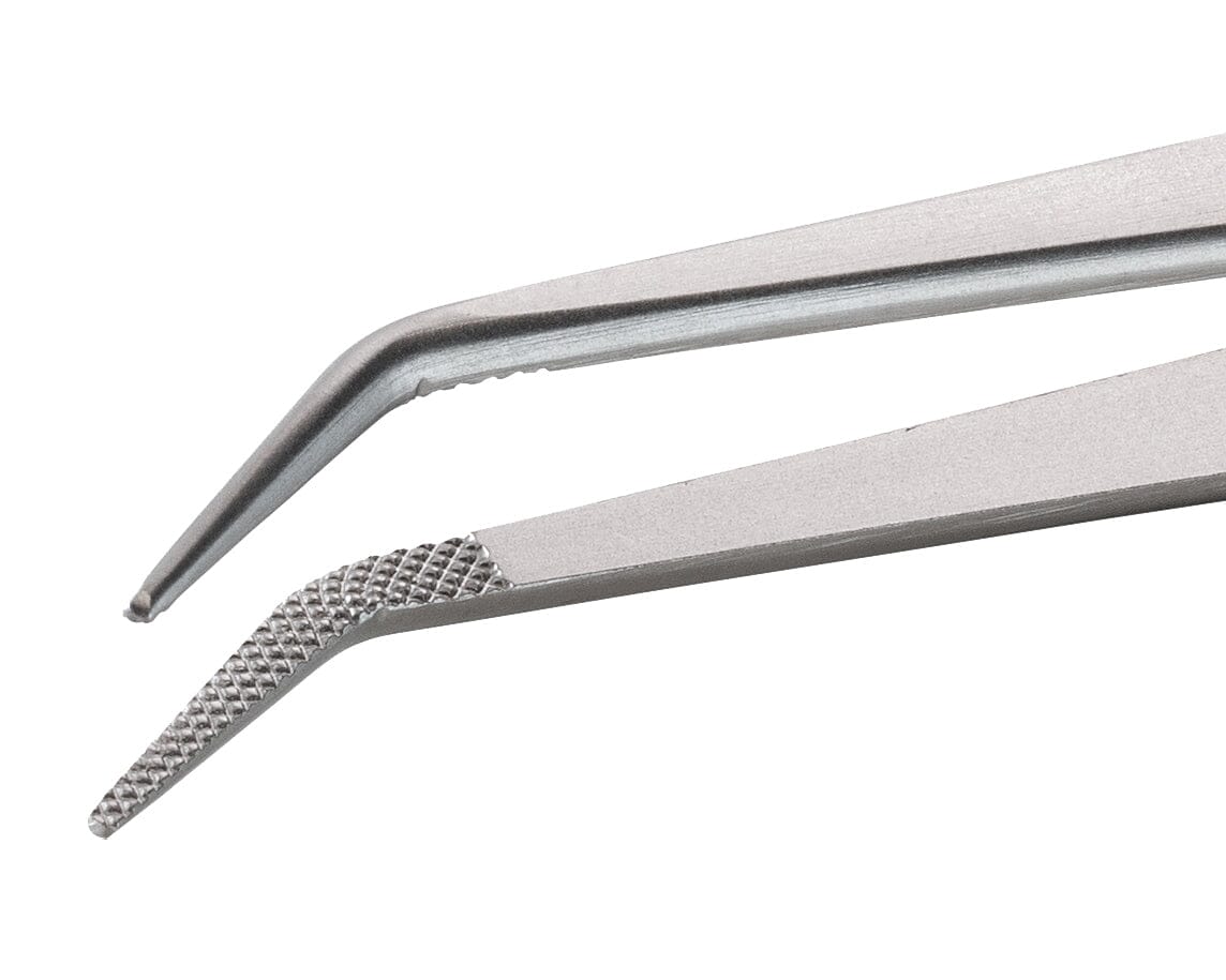 Ideal-tek Industrial Tweezers – Style 124 – Anti-Acid / Anti-Magnetic Stainless Steel – 150mm (5.9″) – Swiss Made