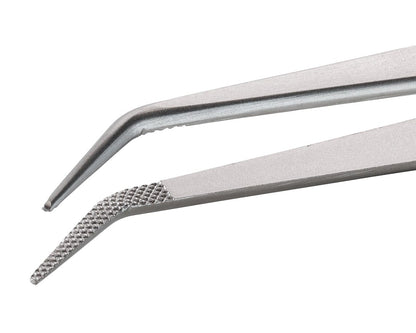 Ideal-tek Industrial Tweezers – Style 124 – Anti-Acid / Anti-Magnetic Stainless Steel – 150mm (5.9″) – Swiss Made