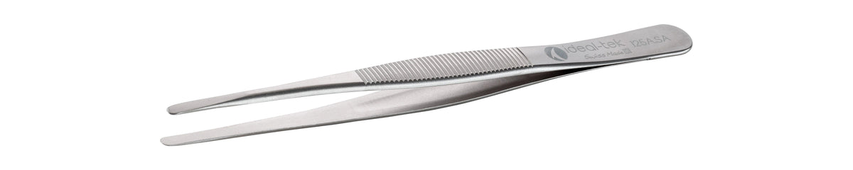Ideal-tek Industrial tweezers – Style 125A – Anti-Acid / Anti-Magnetic Stainless Steel – 120mm (4.7″) – Swiss Made