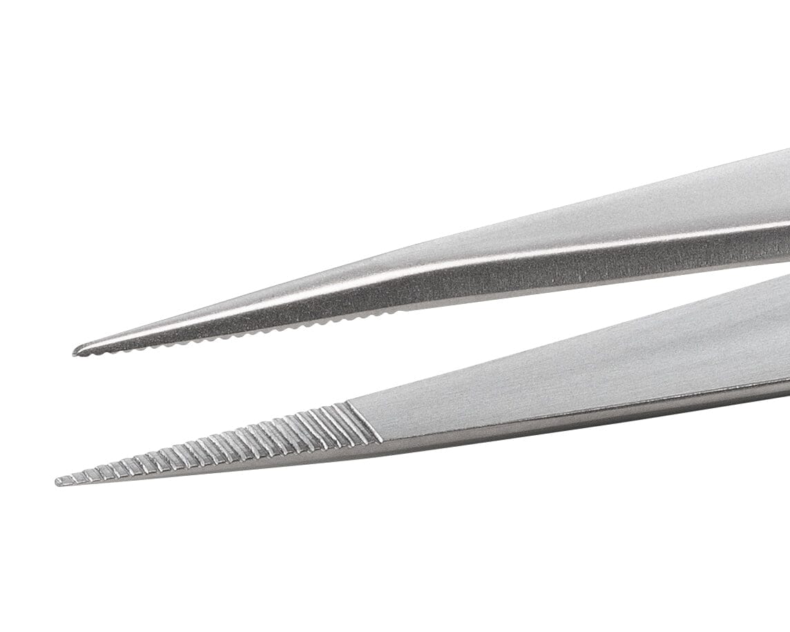 Ideal-tek Industrial Tweezers – Style 456 – Anti-Acid / Anti-Magnetic Stainless Steel – 125mm (4.9″) – Swiss Made