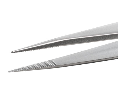 Ideal-tek Industrial Tweezers – Style 456 – Anti-Acid / Anti-Magnetic Stainless Steel – 125mm (4.9″) – Swiss Made