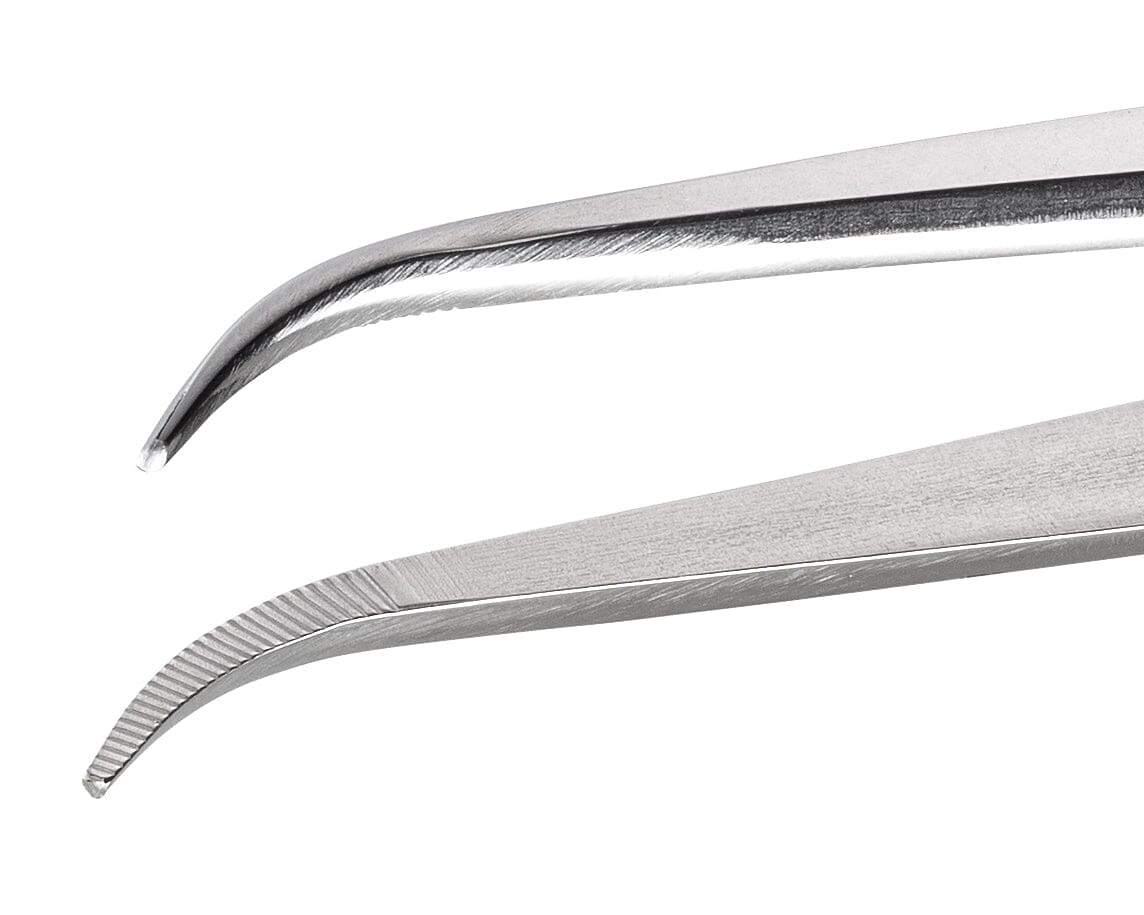 Ideal-tek Industrial Tweezers – Style 646 – Anti-Acid / Anti-Magnetic Stainless Steel – 155mm (6.1″) – Made in Italy