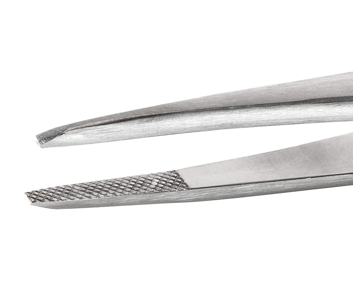 Ideal-tek Industrial Tweezers – Style 647 – Anti-Acid / Anti-Magnetic Stainless Steel – 120mm (4.7″) – Made in Italy