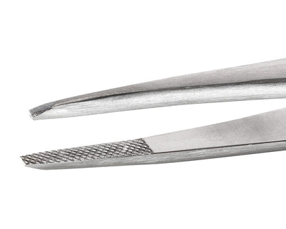Ideal-tek Industrial Tweezers – Style 647 – Anti-Acid / Anti-Magnetic Stainless Steel – 120mm (4.7″) – Made in Italy