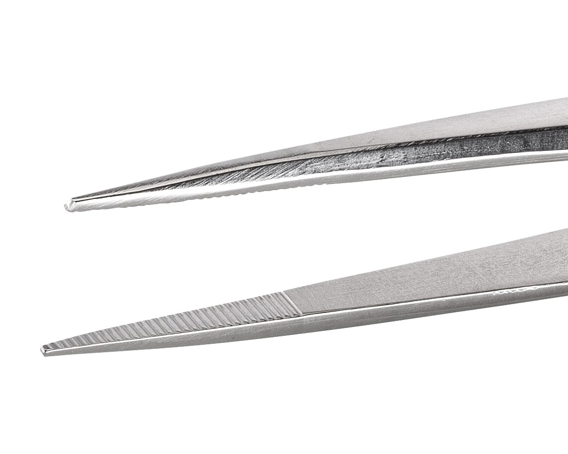 Ideal-tek Industrial Tweezers – Style 648 – Anti-Acid / Anti-Magnetic Stainless Steel – 155mm (6.1″) – Made in Italy
