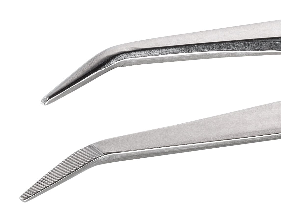 Ideal-tek Industrial tweezers – Style 649 – Anti-Acid / Anti-Magnetic Stainless Steel – 155mm (6.1″) – Made in Italy
