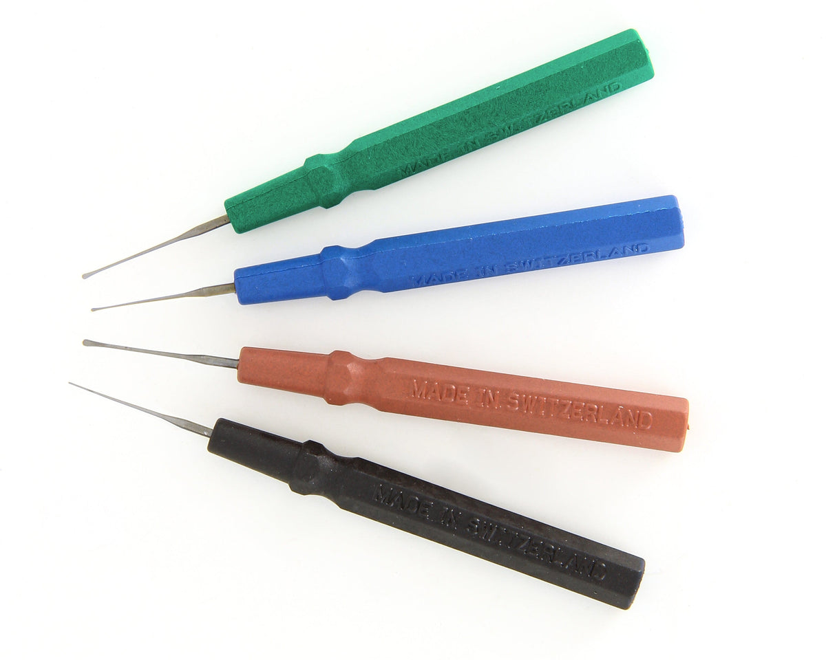 Ideal-tek Micro Spatula Tip Set – 4-pieces – w/Caps – ESD safe – Swiss Made