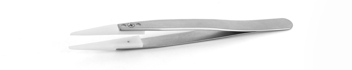 Ideal-tek Plastic Tip Tweezers – Style 249 – Delrin Tips A249DG – 130mm (5.1″) – Swiss Made