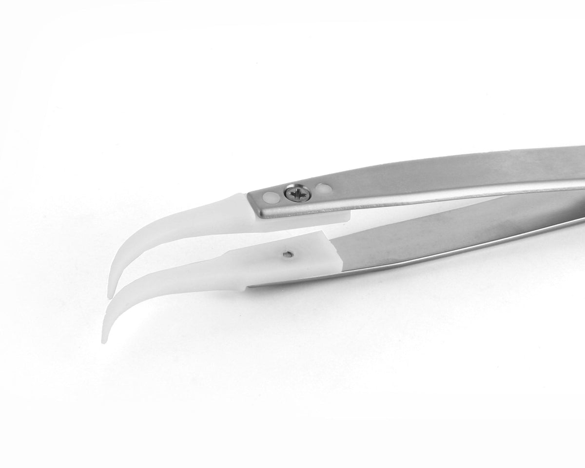 Ideal-tek Plastic Tip Tweezers – Style 7 – Delrin Tips A7DG – 130mm (5.1″) – Swiss Made
