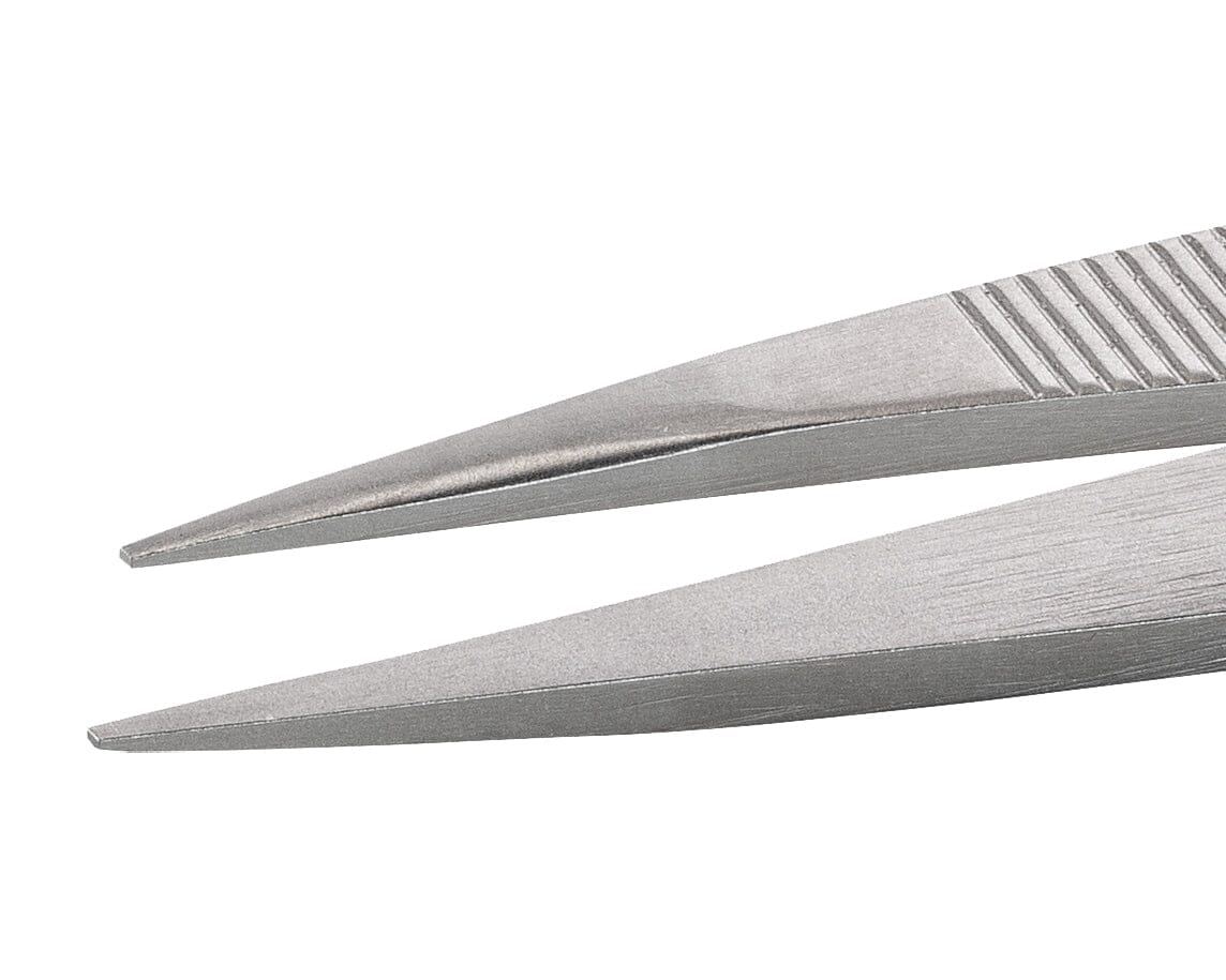 Ideal-tek Premium Economy Tweezers – Style 00 – Anti-Acid / Anti-Magnetic Stainless Steel – 120mm (4.7″) – Made in Italy