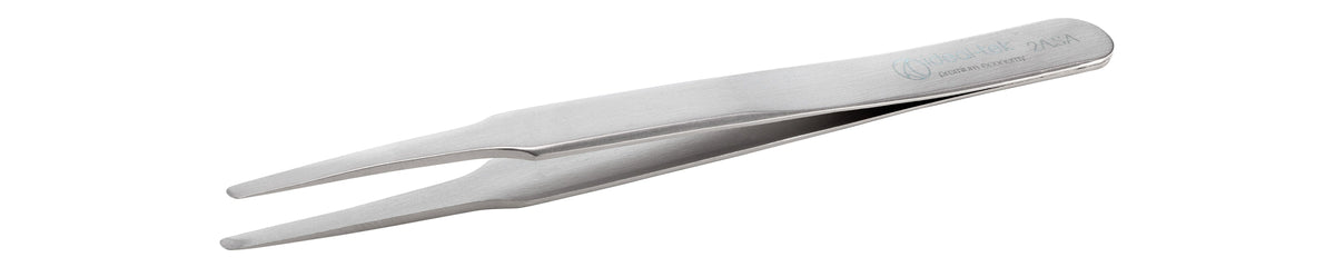 Ideal-tek Premium Economy tweezers – Style 2A – Anti-Acid / Anti-Magnetic Stainless Steel – 125mm (4.9″) – Made in Italy