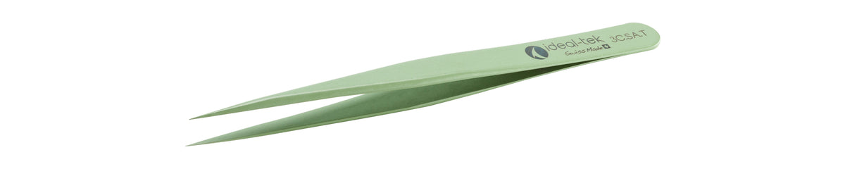 Ideal-tek PTFE Coated Tweezers – Style 3 – Anti-Acid / Anti-Magnetic Stainless Steel – 110mm (4.3″) – Swiss Made