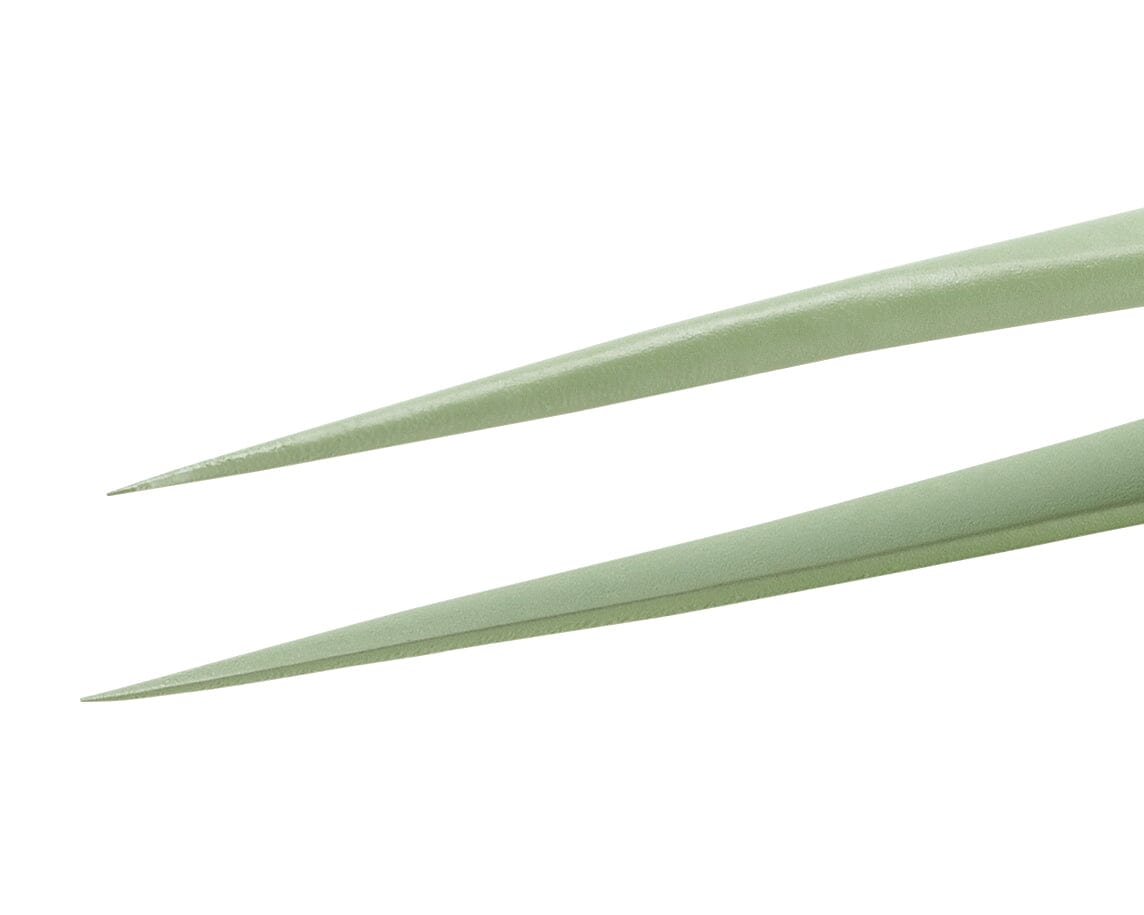 Ideal-tek PTFE Coated Tweezers – Style Stainless Steel – Anti-Acid / Anti-Magnetic Stainless Steel – 140mm (5.5″) – Swiss Made
