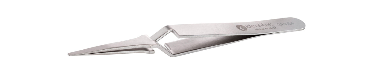 Ideal-tek Reverse Action Tweezers – Style 2A – Anti-Acid / Anti-Magnetic Stainless Steel – 120mm (4.7″) – Swiss Made