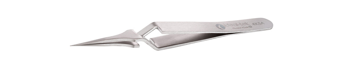 Ideal-tek Reverse Action Tweezers – Style 4X – Anti-Acid / Anti-Magnetic Stainless Steel – 110mm (4.3″) – Swiss Made