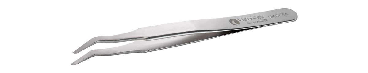 Ideal-tek SMD Tweezers – Style SM107 – Anti-Acid / Anti-Magnetic Stainless Steel – 120mm (4.7″) – Swiss Made
