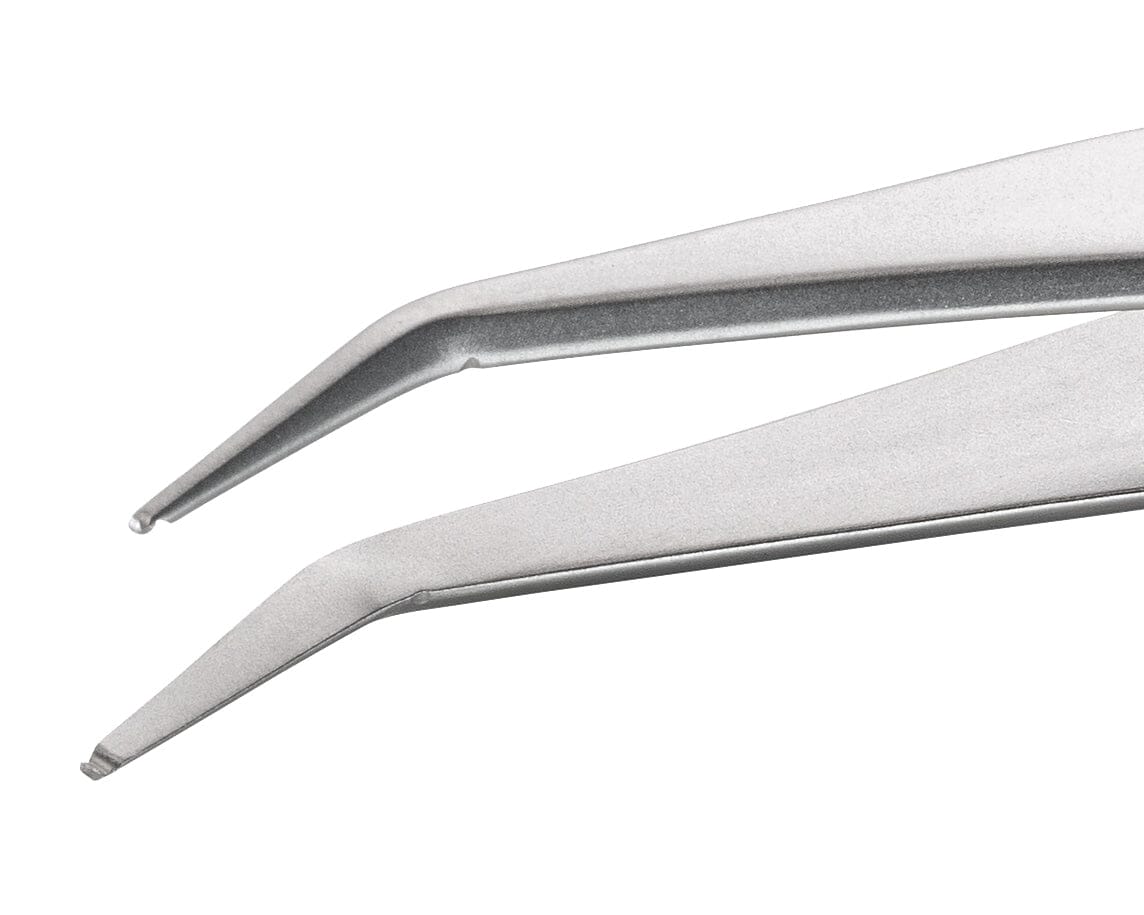 Ideal-tek SMD Tweezers – Style SM115 – Anti-Acid / Anti-Magnetic Stainless Steel – Bent – 115mm (4.5″) – Swiss Made