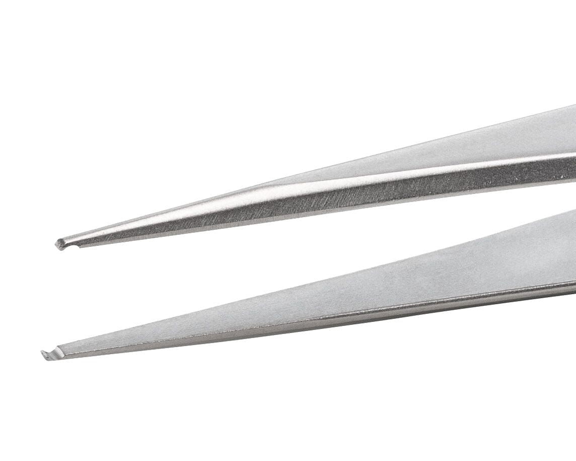 Ideal-tek SMD Tweezers – Style SM116 – Anti-Acid / Anti-Magnetic Stainless Steel – Grooved – 120mm (4.7″) – Swiss Made