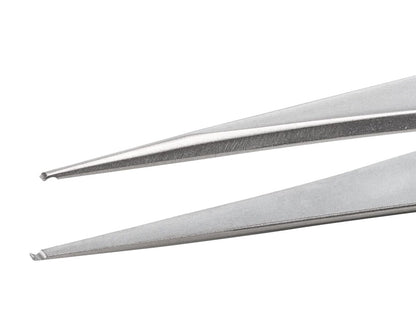 Ideal-tek SMD Tweezers – Style SM116 – Anti-Acid / Anti-Magnetic Stainless Steel – Grooved – 120mm (4.7″) – Swiss Made