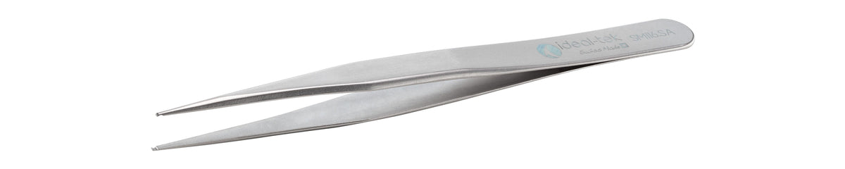 Ideal-tek SMD Tweezers – Style SM116 – Anti-Acid / Anti-Magnetic Stainless Steel – Grooved – 120mm (4.7″) – Swiss Made