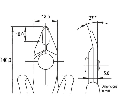 Ideal-tek Tek-Me Cutters – Medium – lead catcher – Flush – 140mm (5.5″) – ESD – Made in Italy