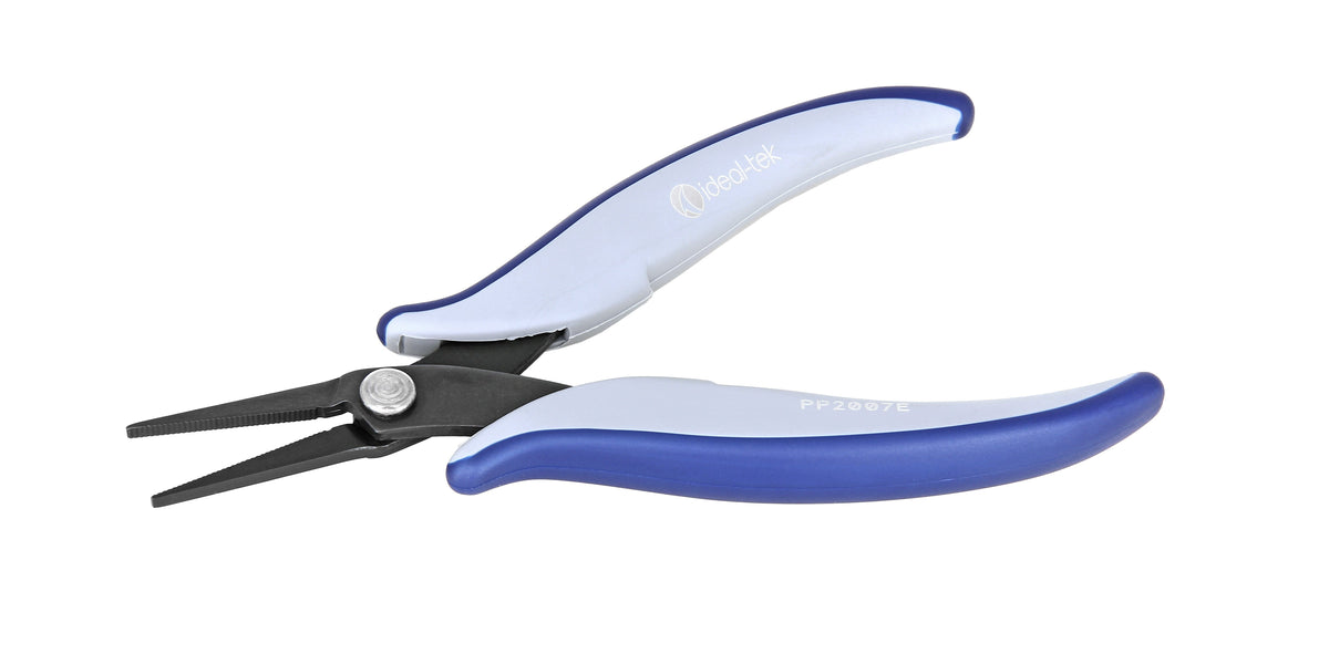Ideal-tek Tek-Me Pliers – Long Flat Nose – Smooth – 160mm (6.3″) – ESD – Made in Italy