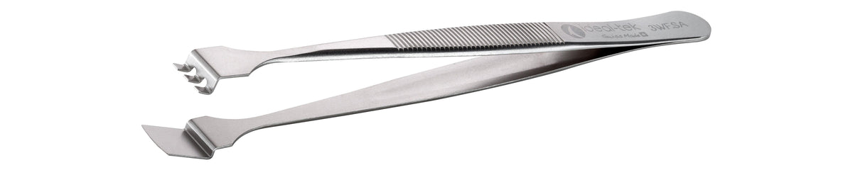 Ideal-tek Wafer Tweezers – Style 3WF – Anti-Acid / Anti-Magnetic Stainless Steel – 125mm (4.9″) – Swiss Made