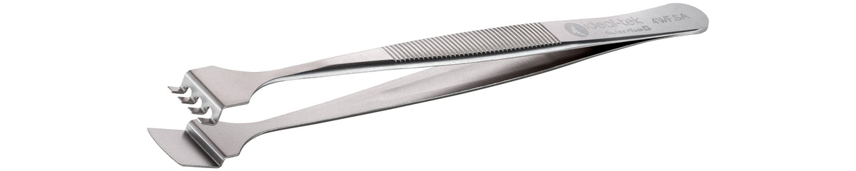 Ideal-tek Wafer Tweezers – Style 4WF – Anti-Acid / Anti-Magnetic Stainless Steel – 125mm (4.9″) – Swiss Made