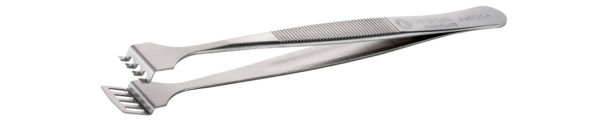 Ideal-tek Wafer Tweezers – Style 4WFG – Anti-Acid / Anti-Magnetic Stainless Steel – 125mm (4.9″) – Swiss Made