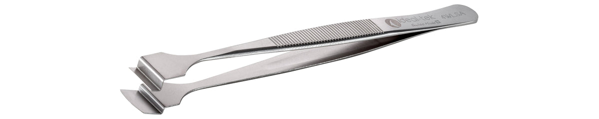 Ideal-tek Wafer Tweezers – Style 4WL – Anti-Acid / Anti-Magnetic Stainless Steel – 125mm (4.9″) – Swiss Made