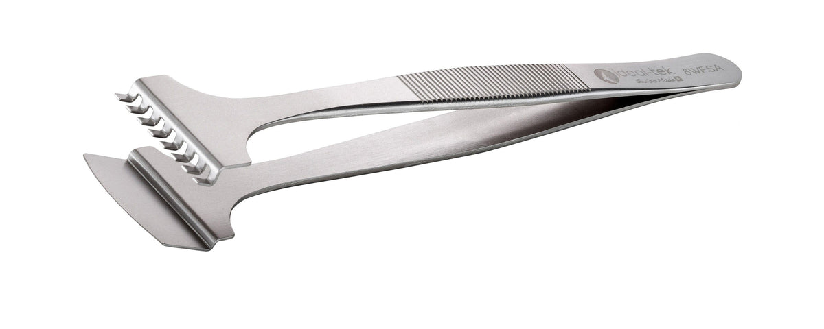 Ideal-tek Wafer Tweezers – Style 8WF – Anti-Acid / Anti-Magnetic Stainless Steel – 135mm (5.3″) – Swiss Made