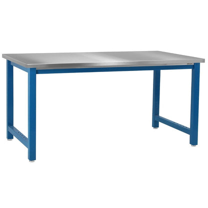 Kennedy Series Workbench with Stainless Steel Top - Square Cut Front Edge