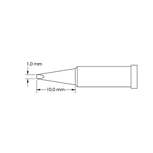 Metcal GT4-CH0010S Chisel Tip (GT4), Power, 1.0 mm x 10.0 mm