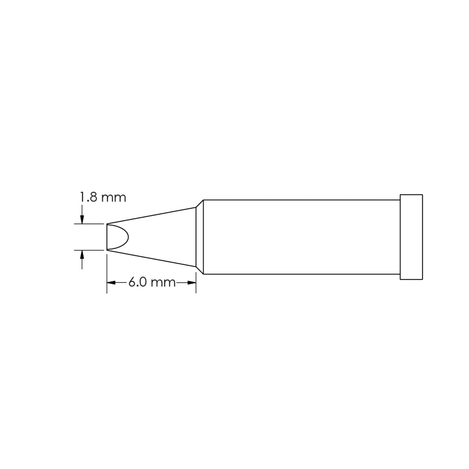 Metcal GT4-CH0018P Chisel Tip (GT4), Power, 1.8 mm x 6.0 mm