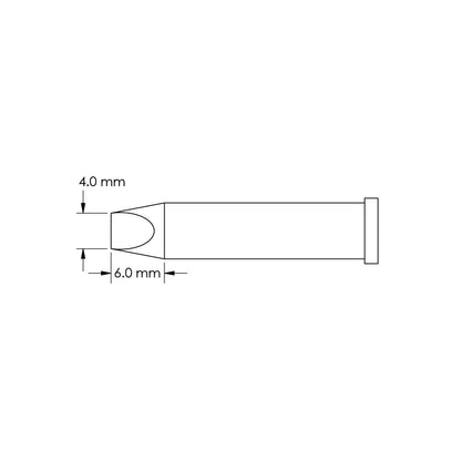 Metcal GT4-CH0040P Chisel Tip (GT4), Power, 4.0 mm x 6.0 mm