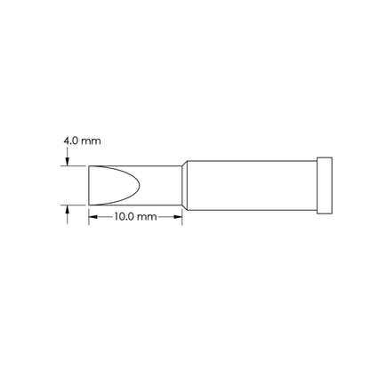 Metcal GT4-CH0040S Chisel Tip (GT4), Power, 4.0 mm x 10.0 mm