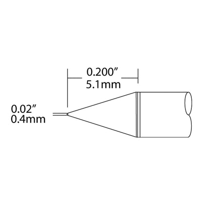 Metcal UFC-6CN5504S UltraFine Soldering Cartridge, Conical, 0.4 mm x 5.1 mm, 600 Series