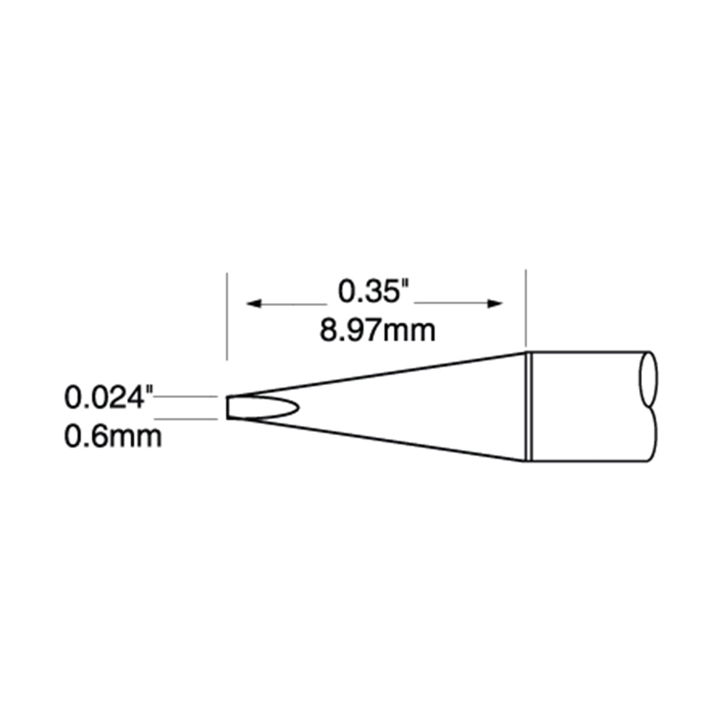 Metcal UFC-7CH9006S UltraFine Soldering Cartridge, Chisel, 0.6 mm x 9.0 mm, 700 Series