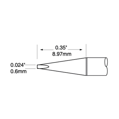 Metcal UFC-7CH9006S UltraFine Soldering Cartridge, Chisel, 0.6 mm x 9.0 mm, 700 Series