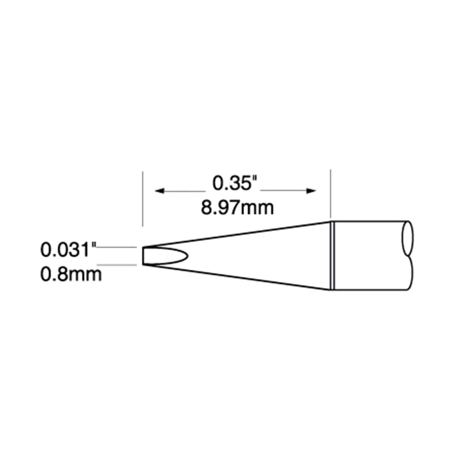 Metcal UFC-7CH9008S UltraFine Soldering Cartridge, Chisel, 0.8 mm x 9.0 mm, 700 Series