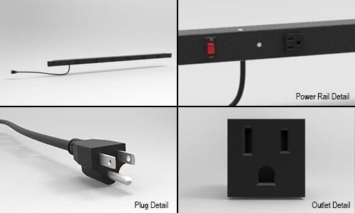 Production Basics Power Rail 15 Amp, 6 to 8 Outlets - Black – SMT Supplies