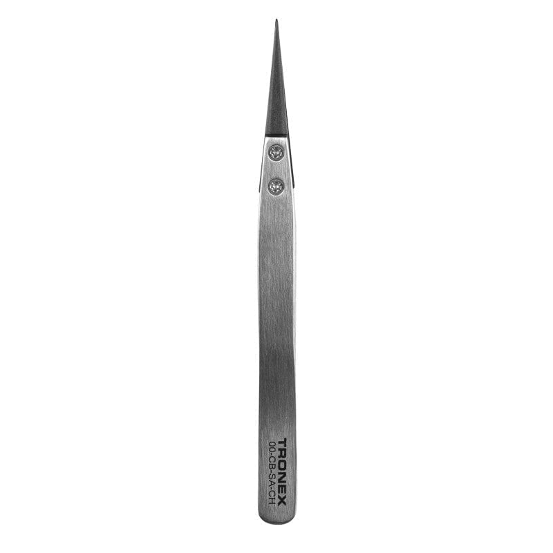 Tronex 00-CB-SA-CH Precision SS Tweezer with Replaceable Carbon Fiber Tips, Style 00