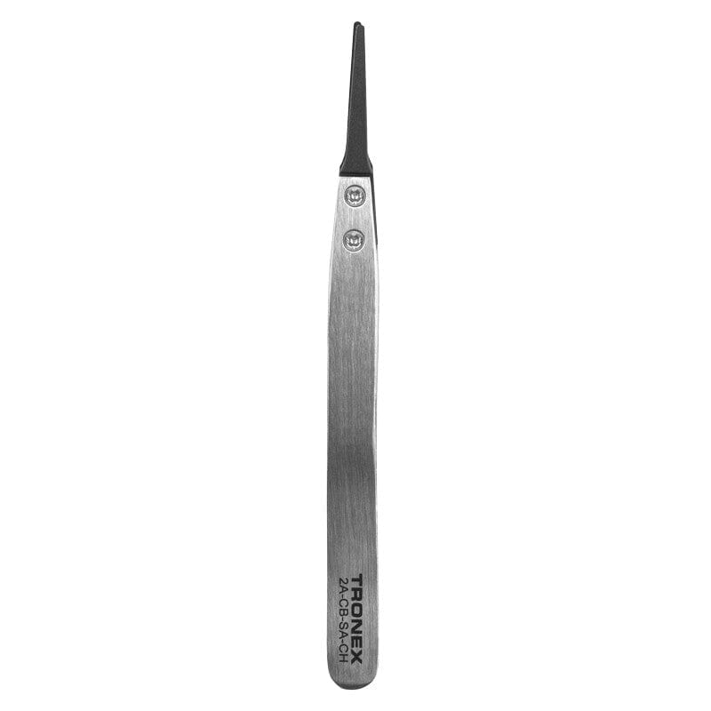 Tronex 2A-CB-SA-CH Precision SS Tweezer with Replaceable Carbon Fiber Tips, Style 2A