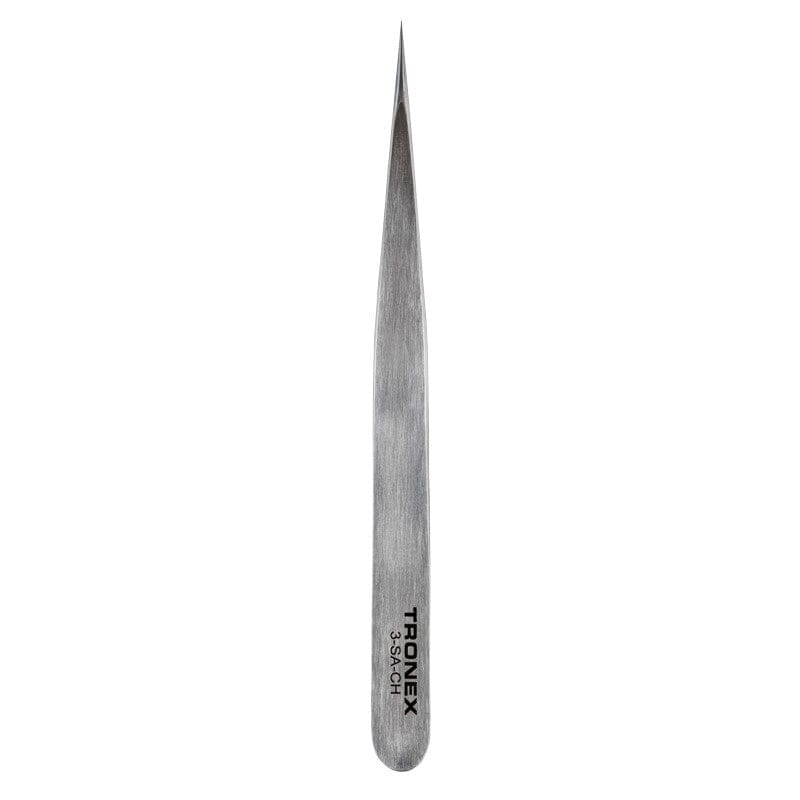 Tronex 3-SA-CH - Precision Stainless Steel Tweezers Straight Tip Very Fine Style 3
